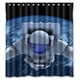 thumbnail image 1 of Cortina de ducha con diseño de astronautas en el espacio exterior, con ganchos, tamaño 66 x 72 pulgadas, 1 of 3