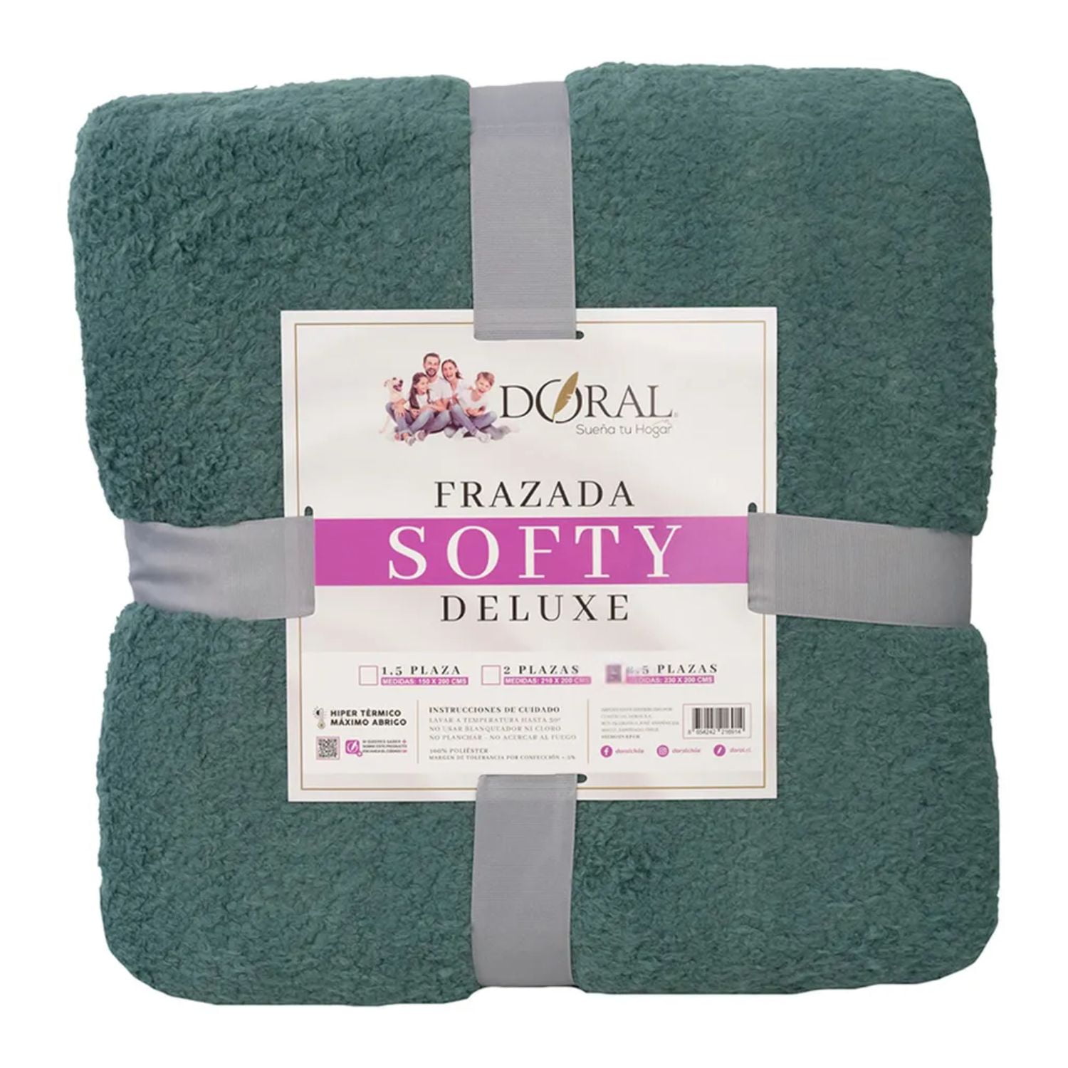 Doral - Frazada Softy Lisa 2 Plazas Hipertermica Tonos Oscuros - Ps