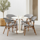thumbnail image 2 of Pack de 4 Sillas Bistro Parisina Textileno enrejado con reposabrazos - Blanca con negro, 2 of 7