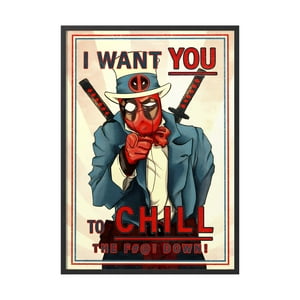 Creango - Cuadro Poster Enmarcado Deadpool Parodia Tio Sam Decorativo