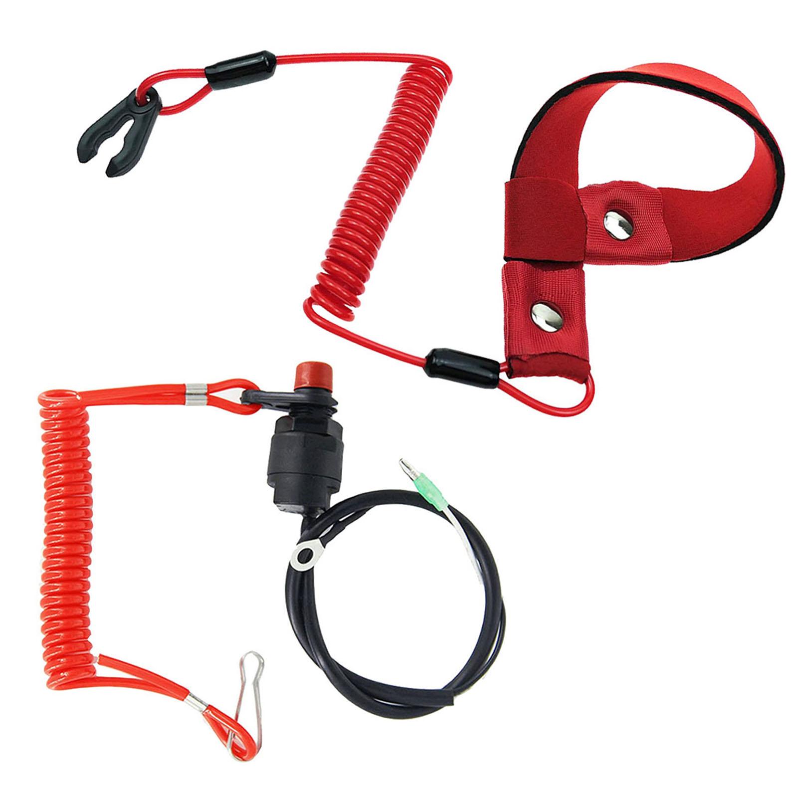 Ioensy - Motor Fuera De Borda Universal Para Barco, Interruptor De Parada De Parada, Cordón De Sujeción De Seguridad