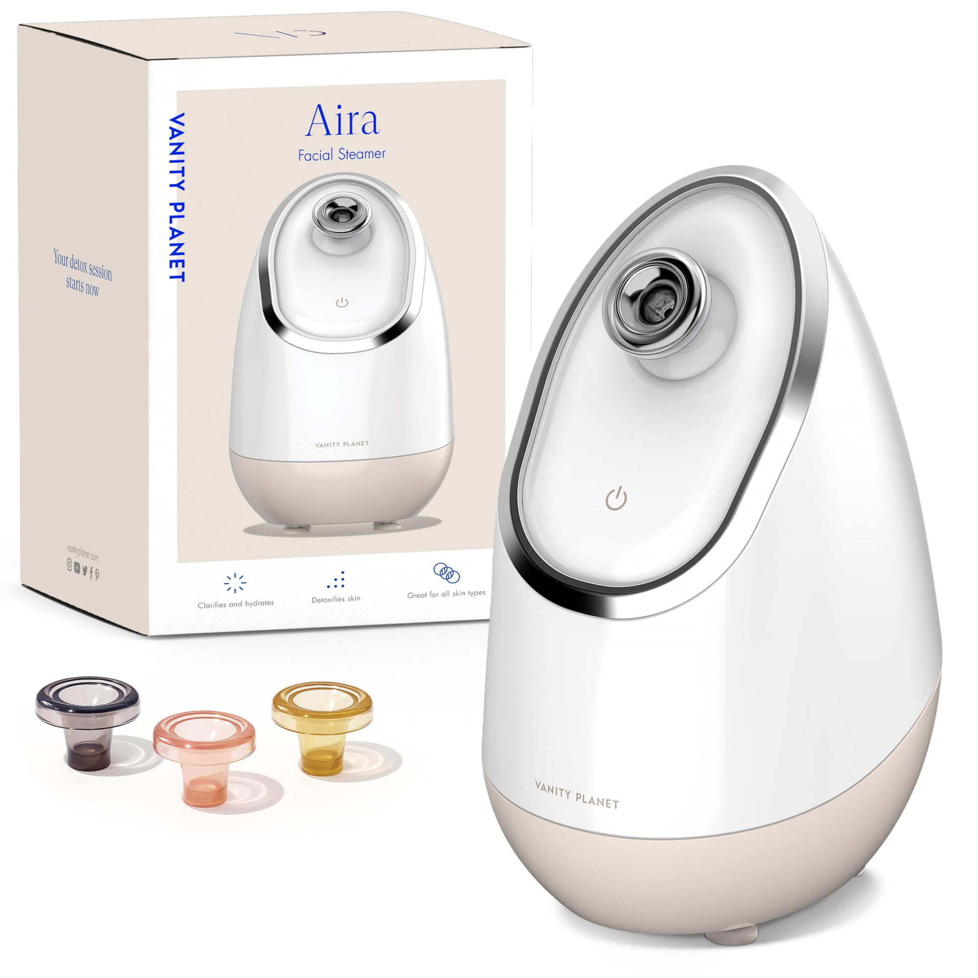 Vaporizador Facial Vanity Planet Aira Ionic Beige Con 3 Cestas De Aceite