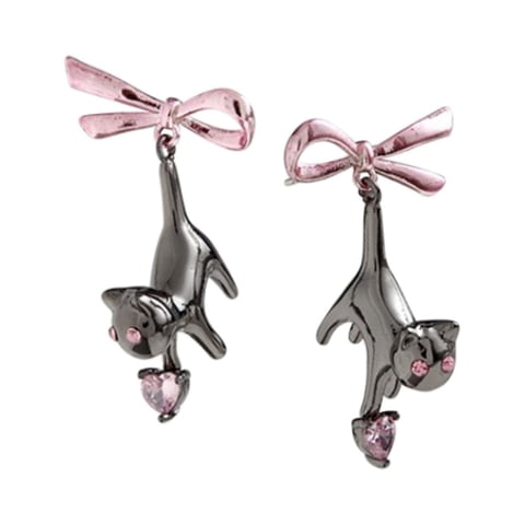 Magideal - Pendientes Colgantes, Accesorio De Joyería De Tendencia, Pendientes Colgantes Con Lazo, Pendientes Colgantes Estéticos Para Compromiso, Boda, Baile De