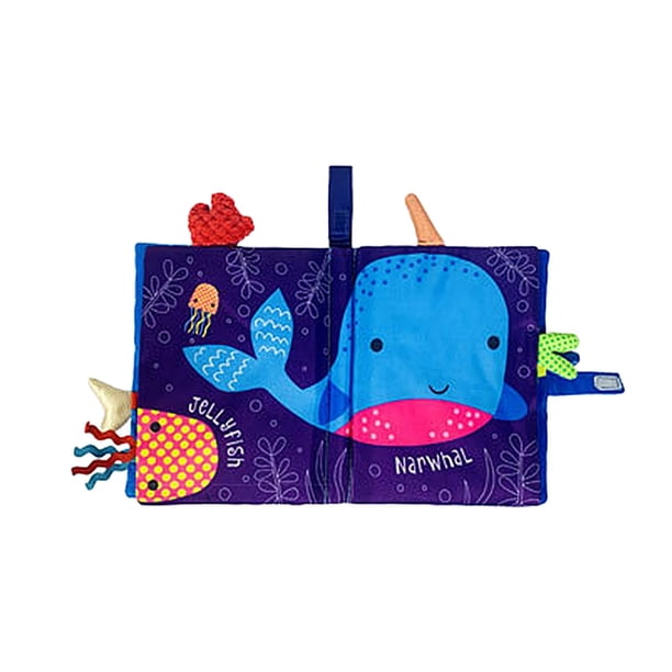 Libro De Tela Suave, Mordedores De Papel Con Sonido, Tema Animal Para Asiento De Coche, Juguete De Aprendizaje, Ballena
