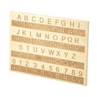 Magideal - Junta De Alphabeto Y Números De Alfabeto De Wood Braille Con Dots Azurados Herramienta Educativa De Dispositivos De Asistencia Para La Enseñanza Para