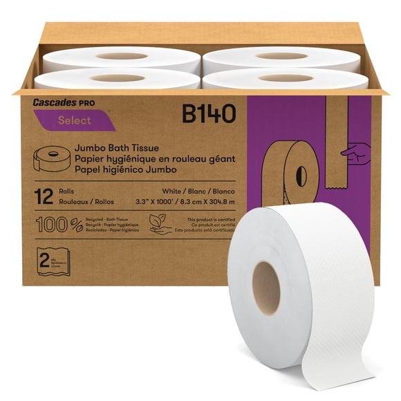 Papel Higiénico Cascades PRO 305 m 12 Rollos Reciclado