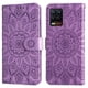 thumbnail image 4 of Funda tipo cartera FOXDOCK para Realme 8 4G , diseño girasol en relieve, cuero PU, cierre magnético, soporte y tarjetero, 4 of 5