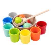 Magideal - Juego De Juguetes Montessori Para Niños Y Niñas, Juguetes De Clasificación De Colores, Bloques De Madera, Juego Reutilizable A Juego, Contar Juguetes