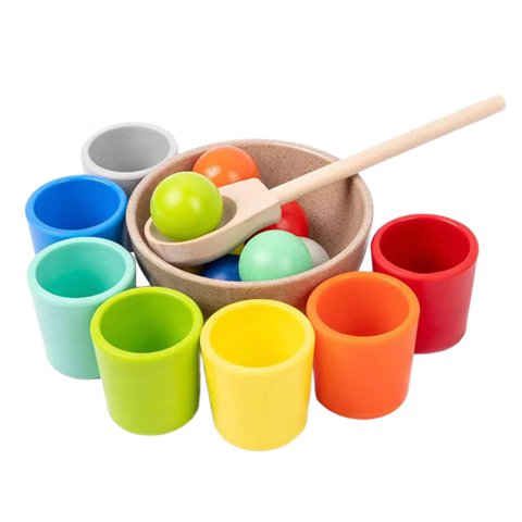 Magideal - Juego De Juguetes Montessori Para Niños Y Niñas, Juguetes De Clasificación De Colores, Bloques De Madera, Juego Reutilizable A Juego, Contar Juguetes