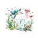 thumbnail image 2 of 2 Pegatinas De Pared Con Dise?o De Tortuga Y Algas Marinas Para Ba?o., 2 of 5