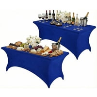 Eoland - Pack X2 Funda Mantel Spandex 183X75X75 Color Azul