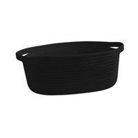 Bothyi - Cesta De Cuerda De Algodón, Cesta Para Mandos A Distancia, Soporte Para Maquillaje, Contenedor, Escritorio, Negro