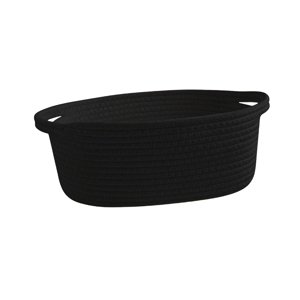 Bothyi - Cesta De Cuerda De Algodón, Cesta Para Mandos A Distancia, Soporte Para Maquillaje, Contenedor, Escritorio, Negro