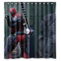 Pinghai - Cortina De Ducha De Hulk Y Deadpool Con Ganchos (167 X 183 Cm)