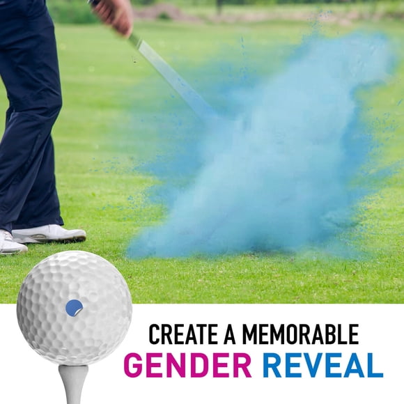 Pelotas de golf IZZO Gender Reveal, pack de 2, azul y rosado