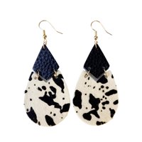 Aros Pu Cuero De Vaca Forma De Gota Gloriahoon