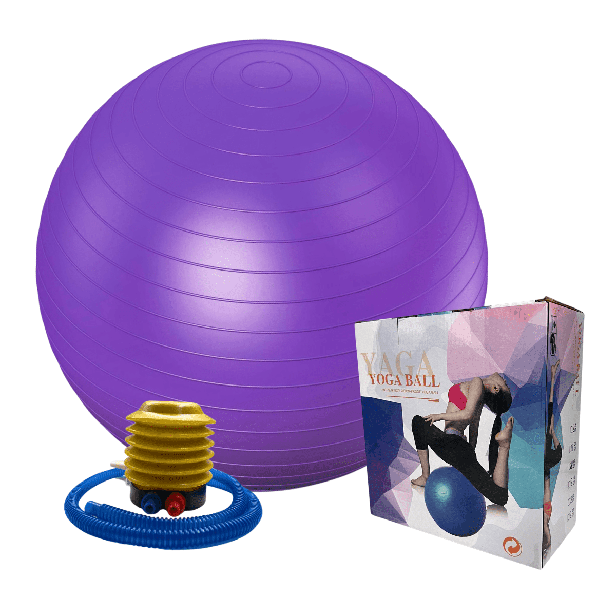 Linea Sport - Pelota De Pilates Lisa 75 Cm Con Inflador Para Ejercicio Funcional