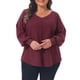 thumbnail image 1 of Agnes Orinda Conjuntos de Halloween para Mujeres Tallas Grandes Blusas Túnica Cuello en V Manga Larga Globo Decoración de Botones Plisada Elegante Blusa 3X Rojo, 1 of 6