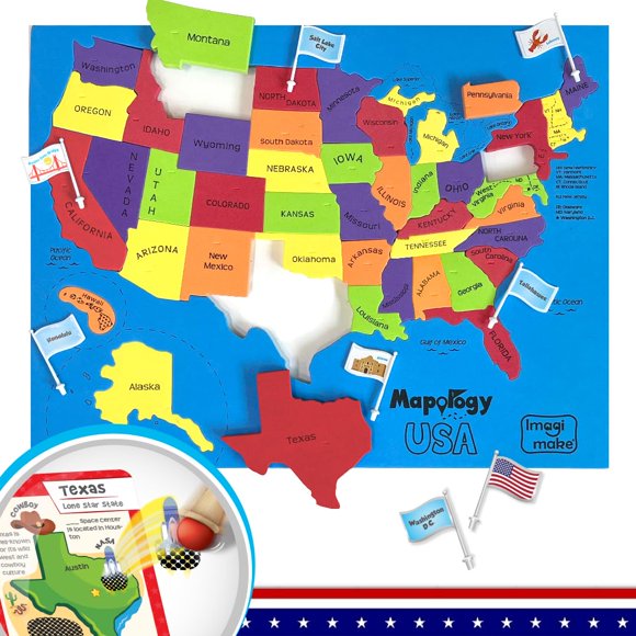 Juguete educativo Imagimake Mapology United States Flash Card