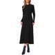 thumbnail image 1 of INSPIRE CHIC Vestido Suéter Plisado para Mujer Cuello Simulado Manga Larga Casual Otoño Invierno Tejido de Punto A-Line Midi Vestido S Negro, 1 of 6