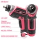 thumbnail image 3 of Kit De Herramientas 35 Piezas Rosa Con Destornillador Eléctrico Usb De 3 6 V, 3 of 7