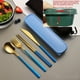 thumbnail image 1 of Set, 304 Stainless Steel Portable Gift Cutlery Set Korean Cutlery Knife Fork Spoon Chopsticks Four Piece Set Portable, 1 of 5