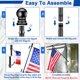 thumbnail image 5 of Kit de asta para bandera BONWIN de 183 cm, acero inoxidable negro, 5 of 7