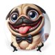 thumbnail image 1 of Pug Plato decorativo de porcelana fina (bone china), plato decorativo de cerámica para hogar, oficina, soporte de pared, platos decorativos para dormitorio - 6 pulgadas (15 cm), 1 of 6