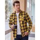 thumbnail image 5 of INSPIRE CHIC Camisas de Franela para Hombre de Manga Larga con Botones Camisa Casual de Cuadros S Amarillo, 5 of 6