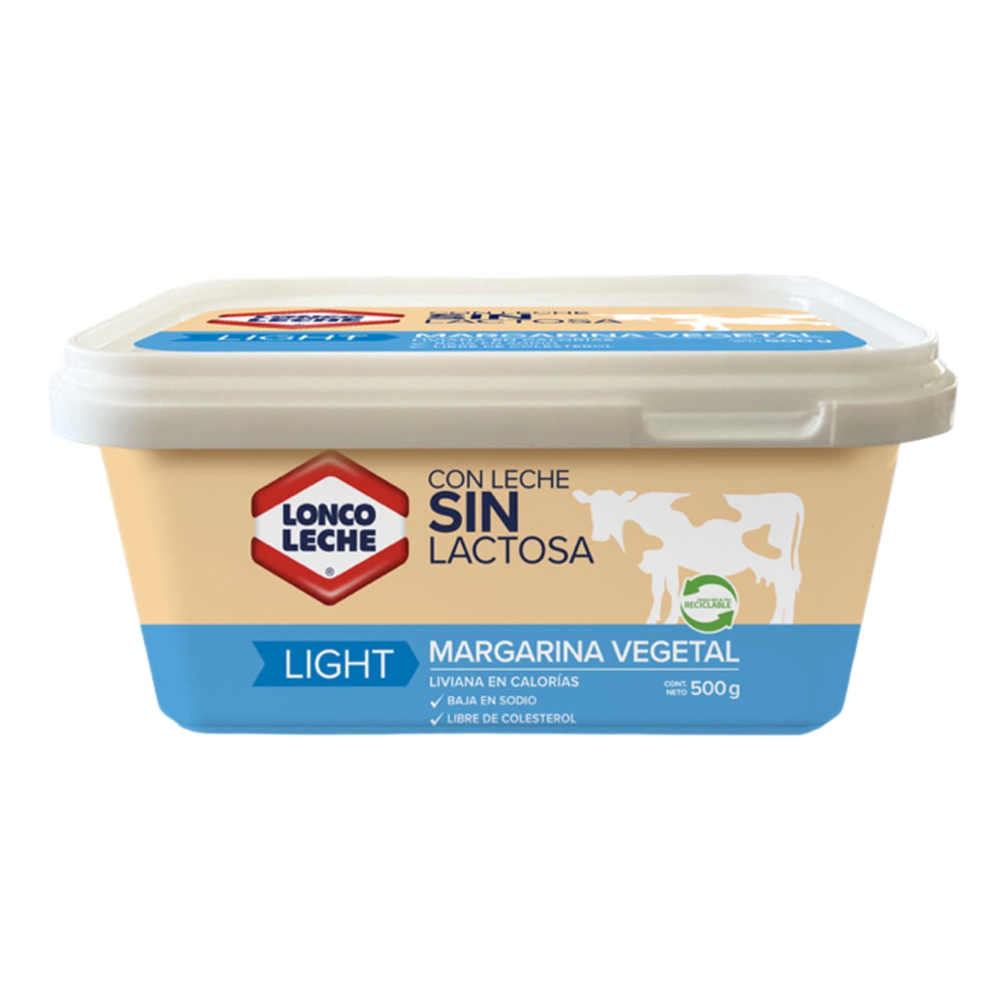 Margarina Light Con Leche Sin Lactosa 500 g Loncoleche