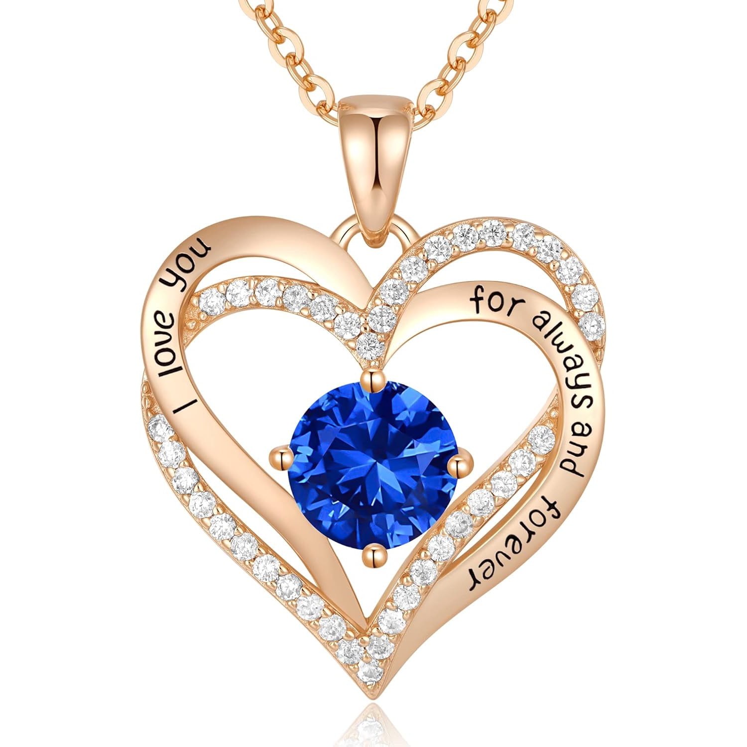 Heshpaws - Collar Colgante De Amor De Amor Con Piedra De Nacimiento Zirconia, Regalo De Joyería De Las Mujeres Para La Navidad, Cumpleaños, Aniversario