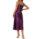 thumbnail image 3 of INSPIRE CHIC Vestido de Noche Largo de Satén para Mujer de Regreso a Clases, Suave con Escote en V y Tirantes Espagueti, con Silueta Fluida, L Púrpura, 3 of 6