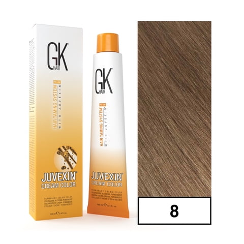 Gkhair - - Tintura Cream Color Permanente Vegana 100Ml + Oxidante - 8 Rubio Claro