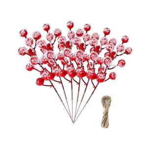 Magideal - 6 Piezas De Decoraciones Navideñas De Bayas Rojas, Bayas Rojas Navideñas Rojas Artificiales Para Decoración Del Hogar De Vacaciones