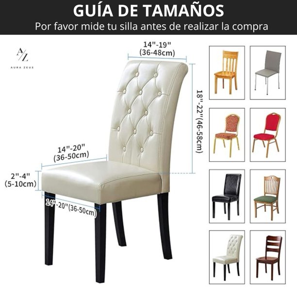 Set De Fundas Para Sillas De Comedor Cubre Silla Con Elastico Az