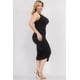 thumbnail image 2 of Vestido Midi Ajustado de Talla Grande con un Hombro Fruncido en Color Liso Sexy, 2 of 4