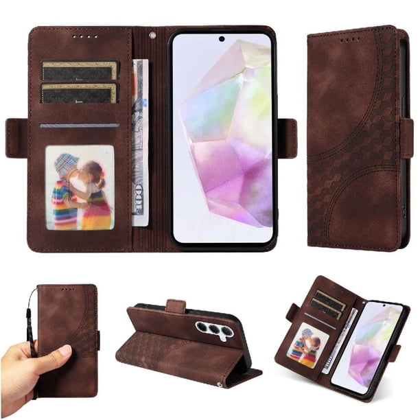 Carcasa FOXDOCK Samsung Galaxy M35 de cuero PU, diseño acolchado clásico, protección contra caídas y rayones
