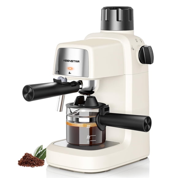 Máquina de espresso KEENSTAR de 3.5 bar con espumador de leche, 800 W, 4 tazas