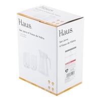 Set De Jarro Y Vasos 350Ml-1500Ml Transparente 2 Piezas Haus