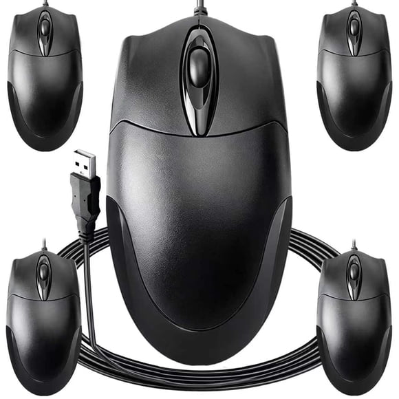 Ratón USB TvvTvvT Pack de 5 1200 DPI con cable de 1,5 m