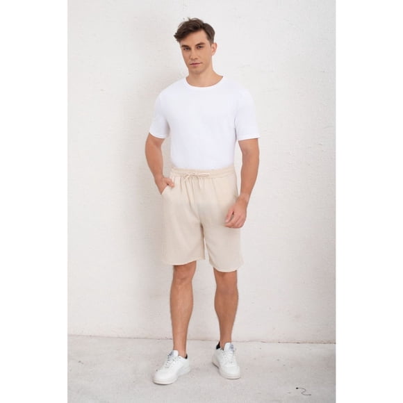 Short Hombre Bermuda Holgado Tipo Lino Pantalon Corto Casual 7148