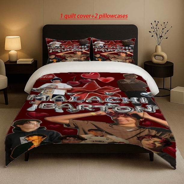 Malachi Barton Cherry Blossom Collage Print Bedding Set Soft and Comfortable for All Seasons. Ideal for Bedrooms Guest Rooms