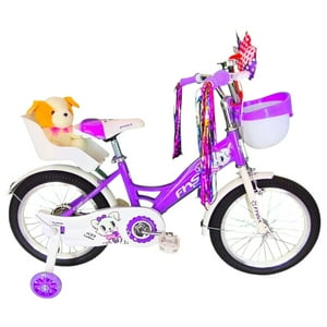 Vipnetwork - Bicicleta Aro 16 Infantil Con Peluchero Lila Fnsx
