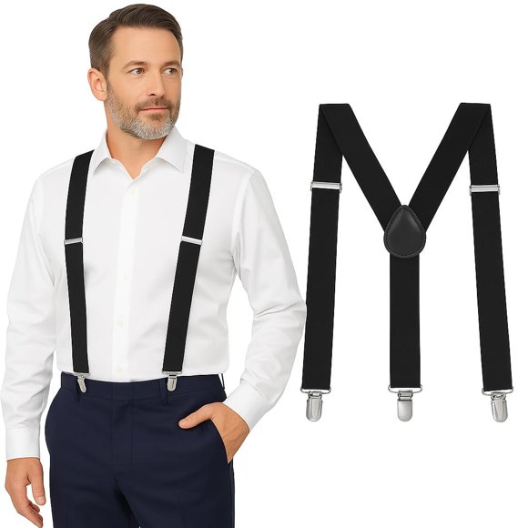 Tirantes Man of Men Ajustables de 2,5 cm con diseño en Y, color negro