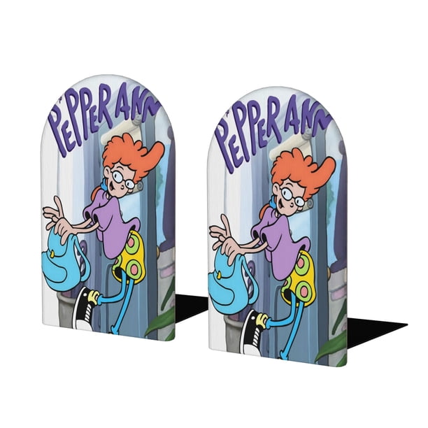 Pepper Ann Sujetalibros decorativos temáticos, tope para estantería con base antideslizante, uso dual para hogar y oficina - 2 piezas