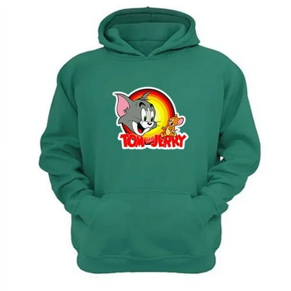 Polerón Canguro Tom Y Jerry Verde Aguamarina Talla M Unisex