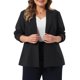 thumbnail image 1 of Agnes Orinda Traje de Mujer Talla Grande Blazers Cuello con Solapa Botón Único Manga Larga Casual de Negocios Chaqueta de Oficina con Bolsillo 2X Negro, 1 of 8