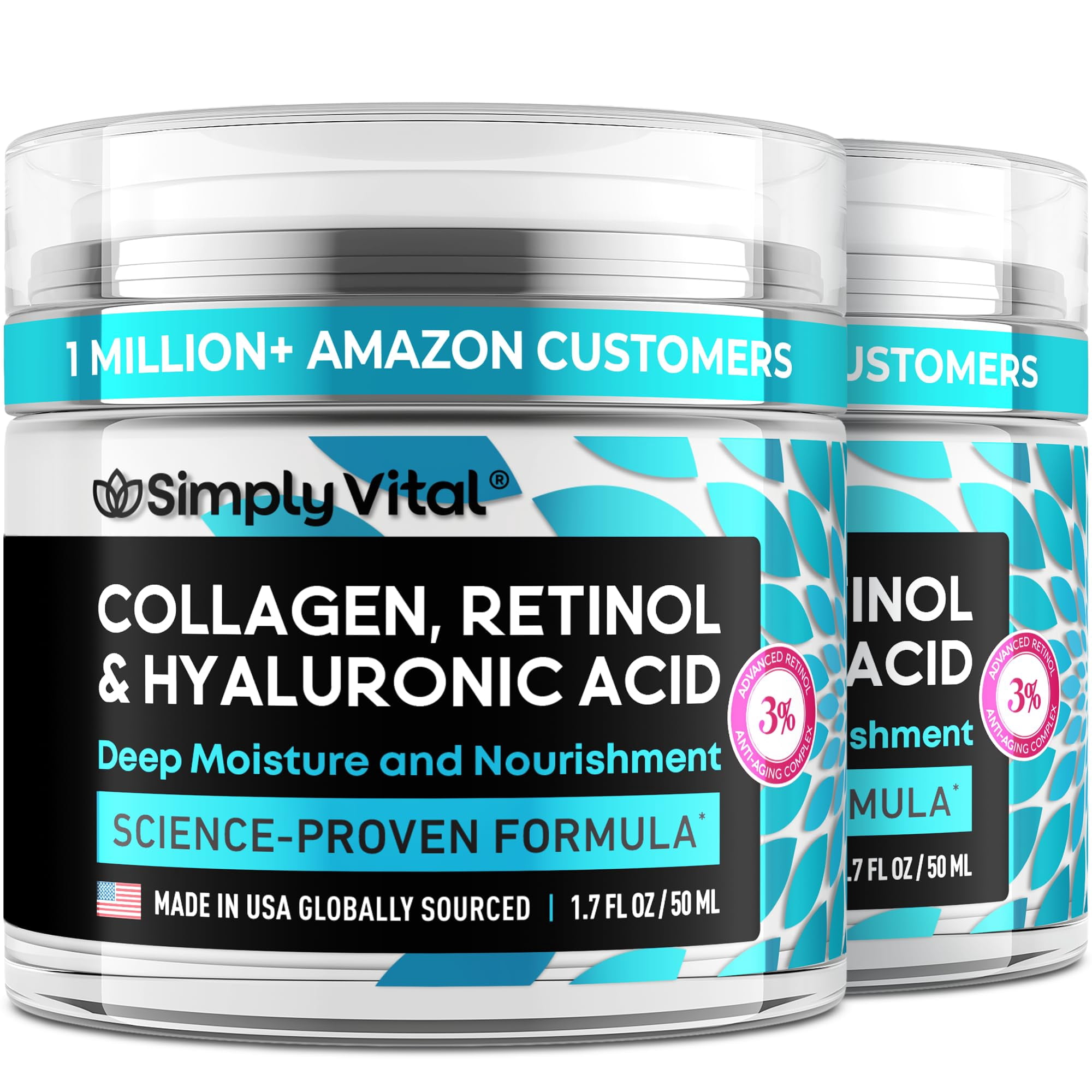 Crema Hidratante Simplyvital Collagen Face Con Retinol Y Ácido Hialurónico