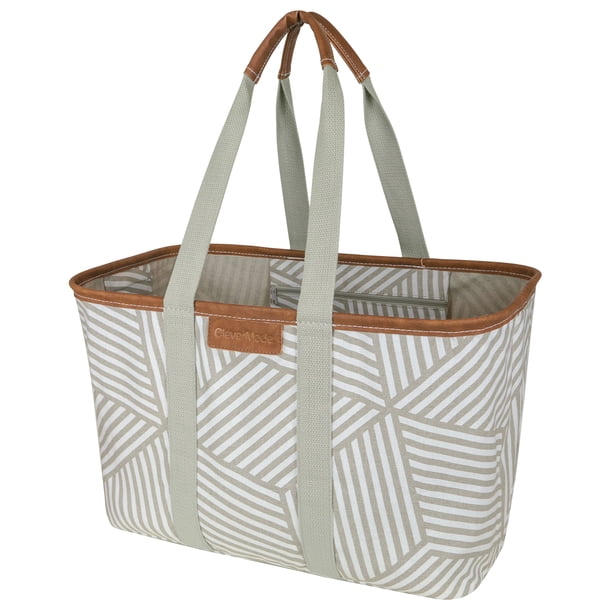 Bolsa de Lona Plegable CleverMade 8 Galones Gris Topo Geométrico