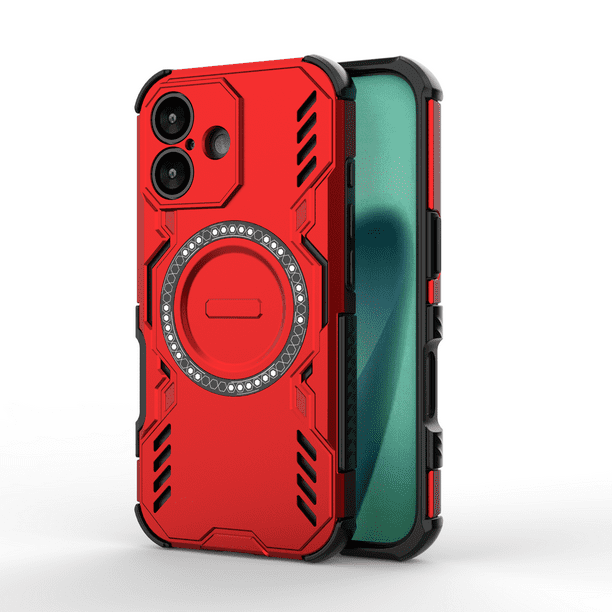 Funda FOXDOCK para iPhone 17 , magnética, resistente a golpes, con soporte, unisex, carga inalámbrica
